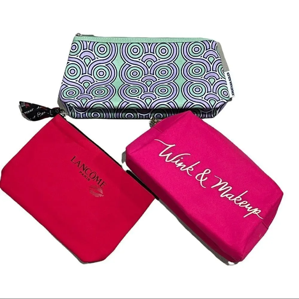 Three Assorted Makeup/Travel Bags